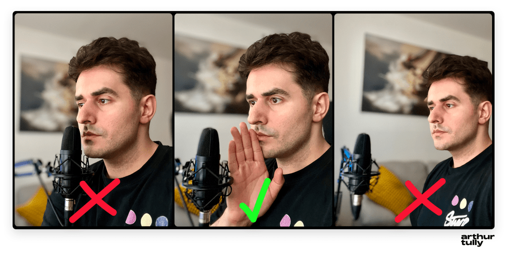 correct mic position demonstration